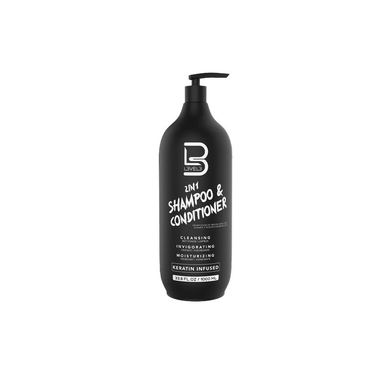 L3vel3 2 en 1 Champú y Acondicionador con Queratina (1000ml) L3vel3 2 en 1 Champú y Acondicionador con Queratina (1000ml)