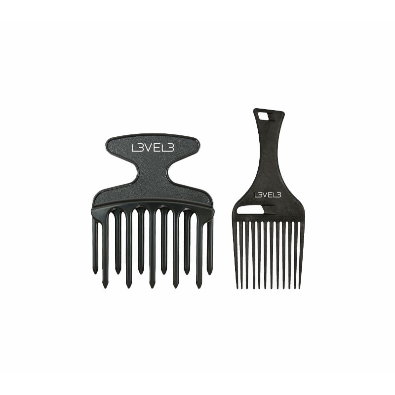 L3vel3 Set de 2 Peines Negros Afro L3vel3 Set de 2 Peines Negros Afro