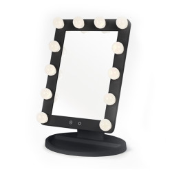 Perfect Beauty Espejo Luz Tactil con Base, Electrico, 12 Luces Externas Light Stage Black