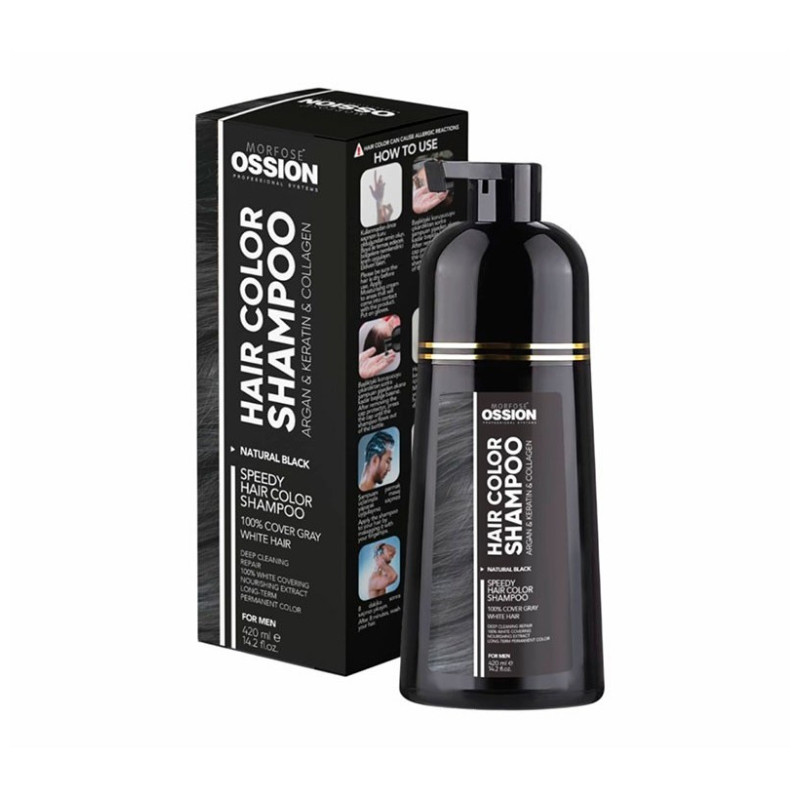 Ossion Hair Color Shampoo For Men (420ml)