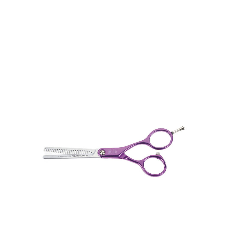 Filarmónica Tijera Peluquería Aluminio Morada Esculpir 5.5"