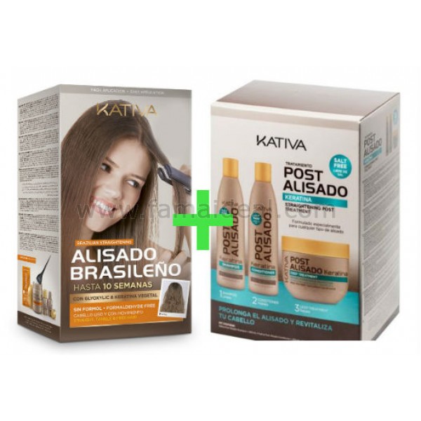 feo marxista Puede ser ignorado Kativa Keratina & Argan Oil Kit Alisado Brasileño + Kit Post Alisado  (3x250ml)